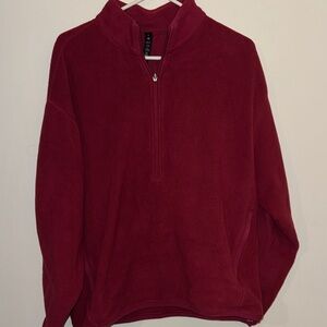 Lululemon Men's Burgundy Zip-Up Sweater